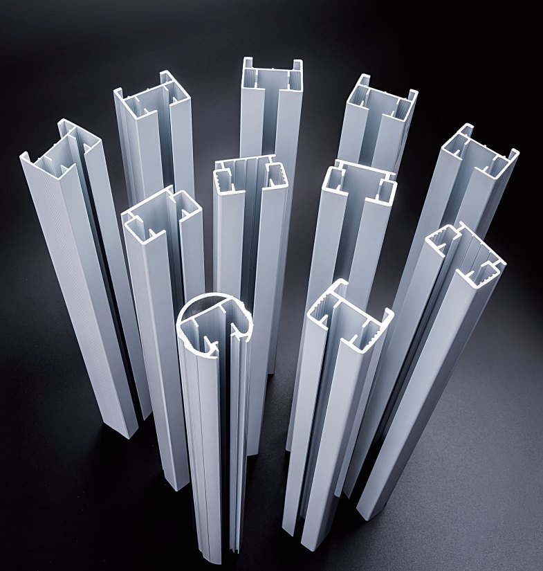 Cross-sections of the motorized curtain track aluminium extrusion range